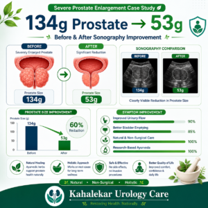 Case Study: Enlarged Prostate Reduced from 134 Gram to 53 Gram with Ayurvedic Treatment